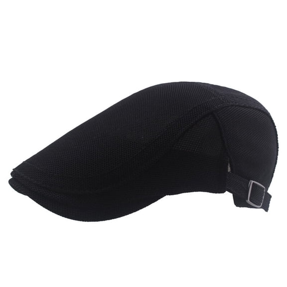 Men Mesh Summer Sun Newsboy Flat Hat Breathable Duckbill Hollow Painter Cap