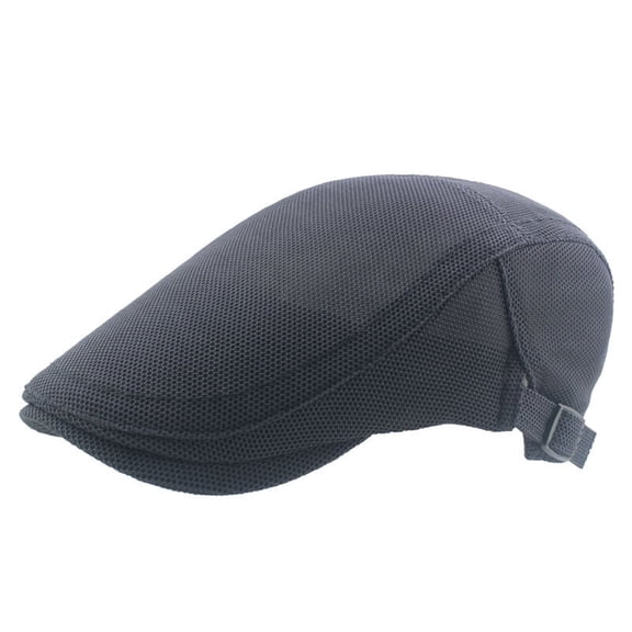 Men Mesh Summer Sun Newsboy Flat Hat Breathable Duckbill Hollow Painter Cap