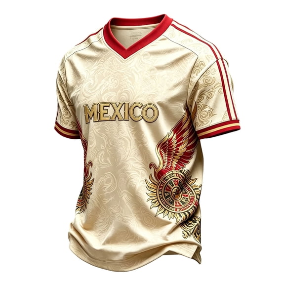 Men Mexico Soccer Jersey Shirts Trendy Graphic Short Sleeve Tee V Neck T Shirts Happy Fashion Jerseys for Men 2026 Football Shirt