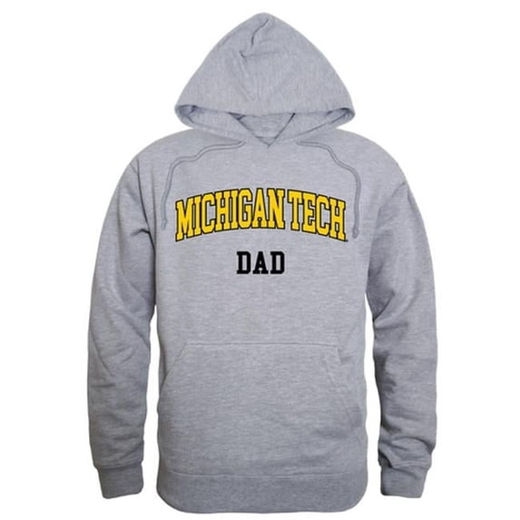 Men Michigan Tech Dad Hoodie, Heather Grey - Small