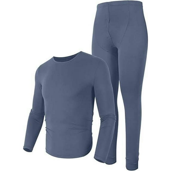 Men Microfiber Ultra Soft Fleece Thermal Long Johns Underwear Top & Bottom Set