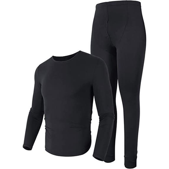 Men Microfiber Ultra Soft Fleece Thermal Long Johns Underwear Top & Bottom Set