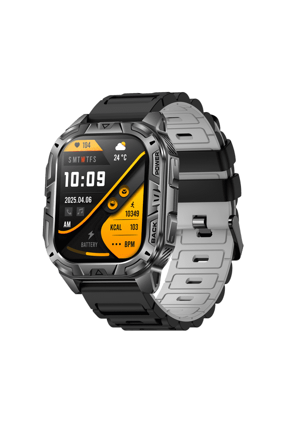 Men Military Smart Watch with LED Flashlight, 2.01" Display, Answer/Make Calls, 900mAh Battery, IP68 Waterproof Fitness Tracker for Men Android iOS (2 Bands)
