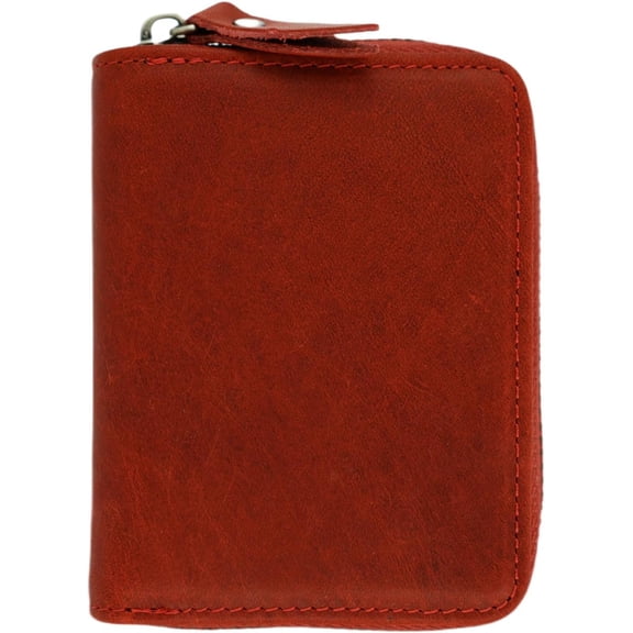 Men Minimalist Leather Wallet Card Holder Distressed Gifts Zipper bag