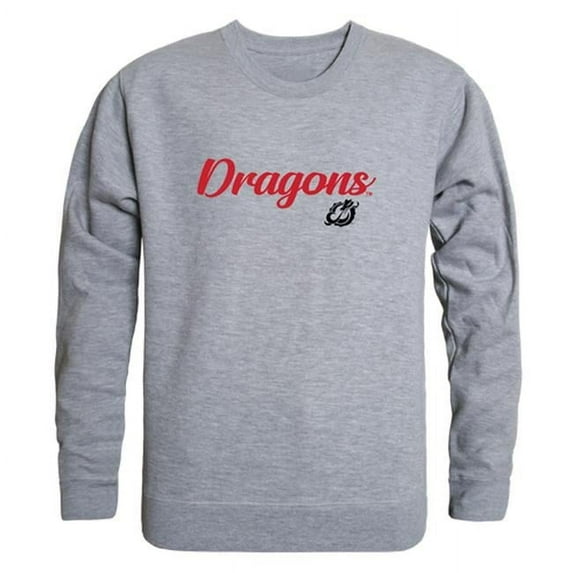 Men Minnesota State Moorhead Dragons Script Crew Fleece, Heather Grey - 2XL