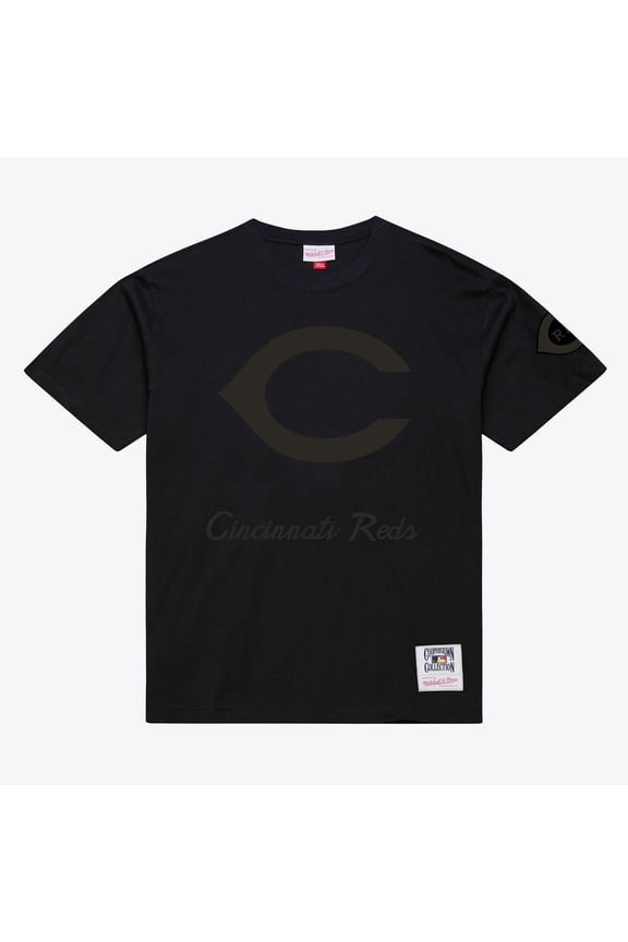 Men Mitchell & Ness Black Cincinnati Reds Cooperstown Collection Phantom T-Shirt