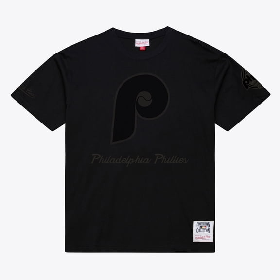 Men Mitchell & Ness Black Philadelphia Phillies Cooperstown Collection Phantom T-Shirt