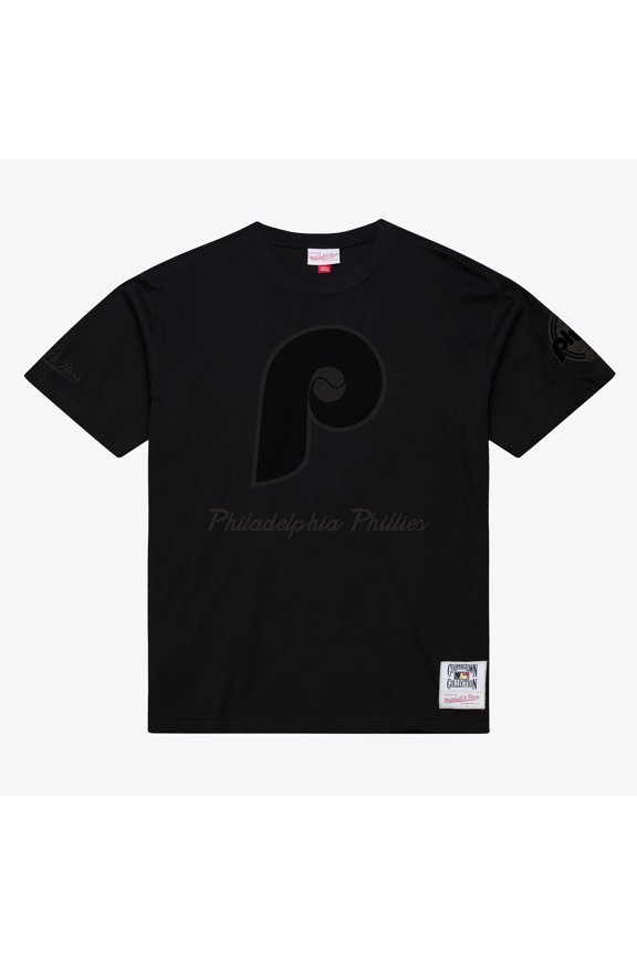 Men Mitchell & Ness Black Philadelphia Phillies Cooperstown Collection Phantom T-Shirt