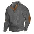 thumbnail image 1 of Men Mock Neck Button Sweater Casual Knitted Sweaters Fashion Henley Sweater Dark Gray XL, 1 of 6