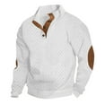 thumbnail image 1 of Men Mock Neck Button Sweater Casual Knitted Sweaters Fashion Henley Sweater White 3XL, 1 of 7