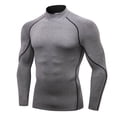 thumbnail image 1 of LANBAOSI Men Mock Turtleneck Compression Shirt Long Sleeve Football Undershirt Male Sports Running Base Layer Workout Tops Size Large, 1 of 7