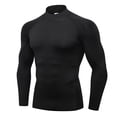 thumbnail image 1 of LANBAOSI Men Mock Turtleneck Compression Shirt Long Sleeve Football Undershirt Male Sports Running Base Layer Workout Tops Size Large, 1 of 7