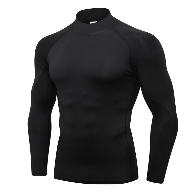 Men's Long Sleeve Mock Turtleneck Compression Activewear
