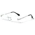 thumbnail image 1 of Men Modern Metal Rimless Eyeglasses, Anti Eyestrain & UV Glare - Clear lens reader reading glasses with BLUE LIGHT BLOCKING, UV protection, 1 of 6