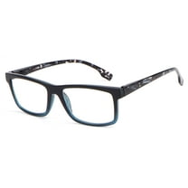 Men Modern Rectangular Mosiac Reading Glasses - Clear Lens Spring Hinge Reader  2.00