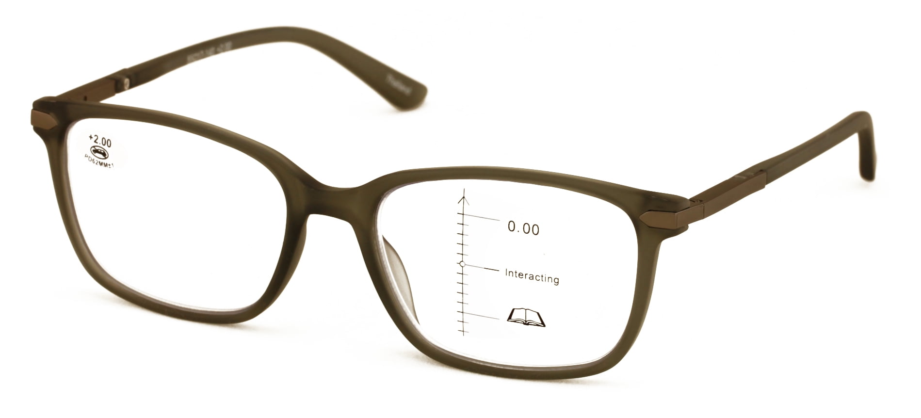 Oarton Rectangular Reader Men Modern Rectangular Progressive Reading Glasses - Clear Zero Power ...