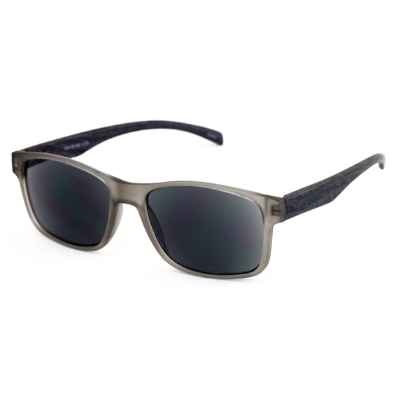 Men Modern Rectangular Tinted Reading SunGlasses - Wood Grain Temple Print Outdoor UV Protection Reader ZT114 +1.50