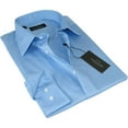 thumbnail image 1 of Men Mondego 100% Soft Cotton Dress Business Classic shirt B500 Blue Herringbone, 1 of 7