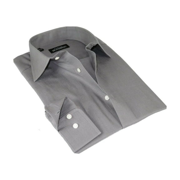 Men Mondego 100% Soft Cotton Dress Classic shirt Long Sleeves sn100 gray Solid