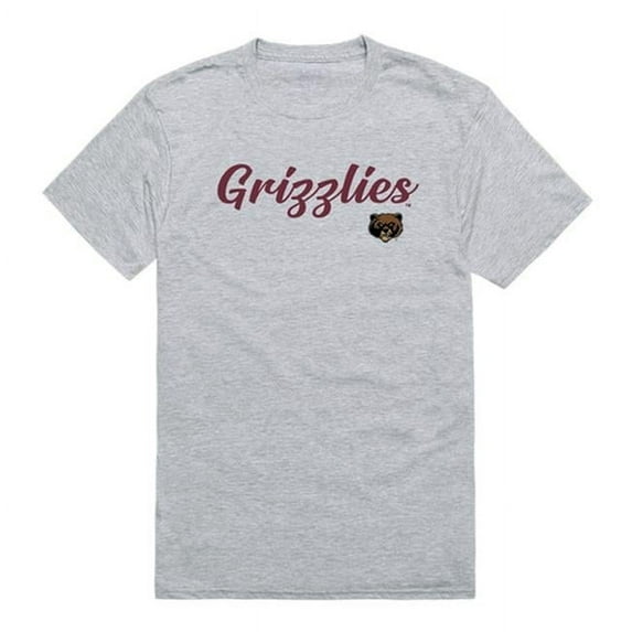 Men Montana Grizzlies Script T-Shirt, Heather Grey - Small