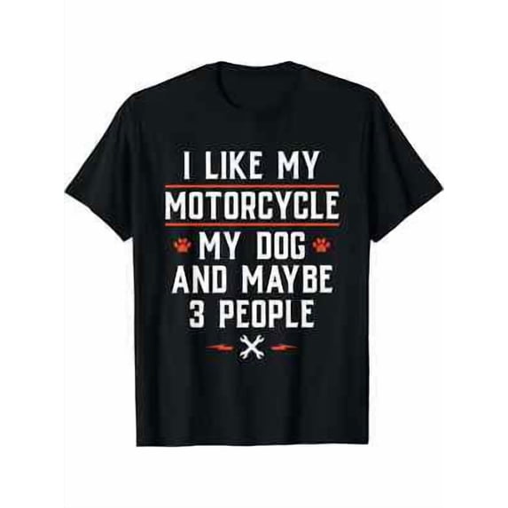 Printable Motorcycles Men Motorcycle Dog Maybe Three People T-Shirt - Walmart.com