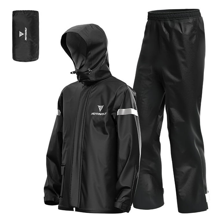 Men Motorcycle Rain Suit Outdoor Reflective Waterproof Rain Jacket