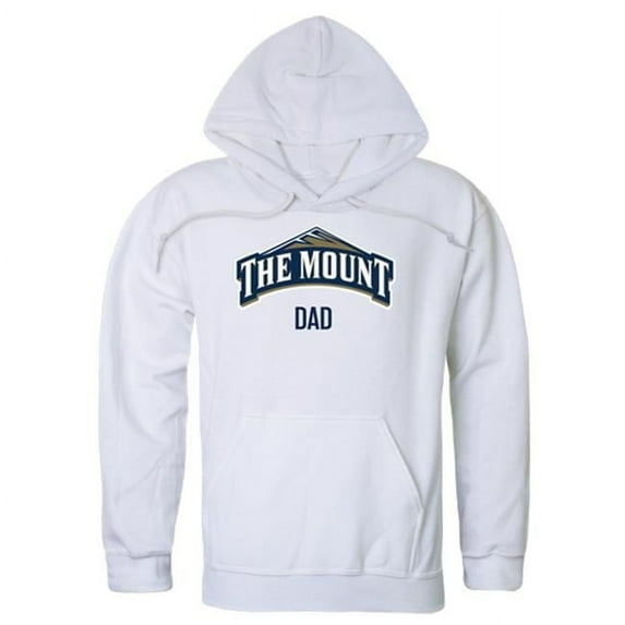Men Mount St. Marys Mountaineers Dad Hoodie, White - Small