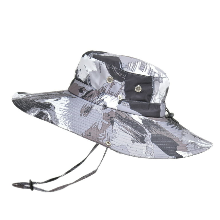 Men Mountaineering Fishing Camouflage Hood Rope Outdoor Shade Foldable  Casual Bucket Hat Top Hat Ice Bucket Fisherman Bucket Hat Plain Bucket Hat  Bulk Womens Bucket Hats Wool Bucket Hats for Women 