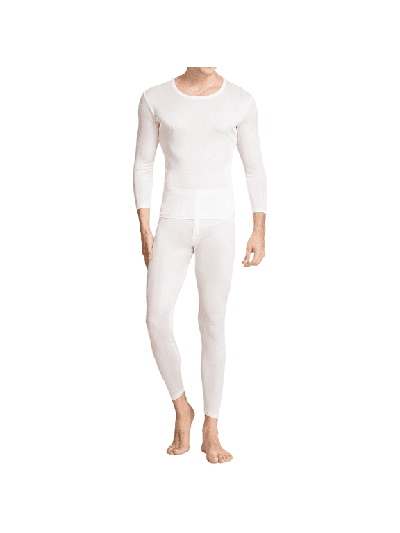 Men Mulberry Silk Thermal Underwear Silk Scoop Neck Base Layer Long Johns Underwear Sets