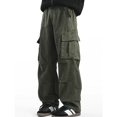 thumbnail image 1 of Men Multi Pocket Cargo Pants Relaxed Stretch Expandable Drawstring Waist S-XL, 1 of 8
