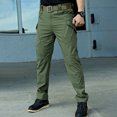 thumbnail image 1 of Men Multi Pocket Cargo Pants Stretch Straight Leg Wear Resistant All Season Outdoor Trousers, 1 of 10