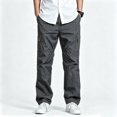 thumbnail image 1 of Men Multi Pocket Cargo Trousers Regular Light Stretch Ripstop Outdoor Travel Pants S-XL, 1 of 9