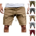 thumbnail image 1 of Men Multi Pocket Workwear Casual Shorts - Loose Straight Fit Practical Durable Outdoor Pants, American Workwear Style Basketball Shorts Men For Hiking Camping & City Commuting Trips, 1 of 7