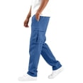thumbnail image 1 of Men Multiple Pockets Cargo Pants Casual Solid Drawstring Waist Workwear Cargo Pants for Men, 1 of 8