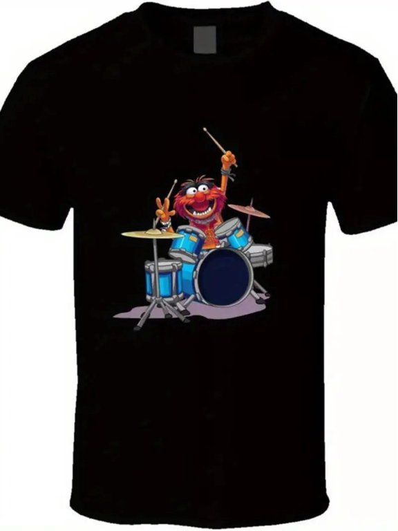 Men Muppets Animal Drums Graphic T-Shirt