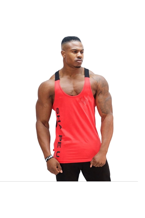 Men Muscle Fitness Tank Top Bodybuilding Workout Gym Sport Sleeveless Stringer Shirts Vest
