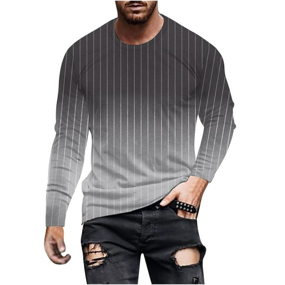 Men Muscle Workout T Shirt Long Sleeve Shirts for Men Vintage Printed Pullover Tops Fashion Street Blouse Tees Loose Fit Plus Size Tunic Sweatshirts Crewneck Slim Fit Casual Hipster Tees Tops