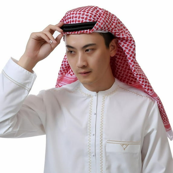 Men Muslim Hijab Scarf Turban Islamic Arab Headwrap Head Wear Hat
