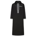 thumbnail image 1 of Men Muslim Thobe Kaftan Abaya Robe Long Sleeve Loose Hood Casual Big Tall Dubai Saudi Arabian Gown Dress Eid Wear, 1 of 7