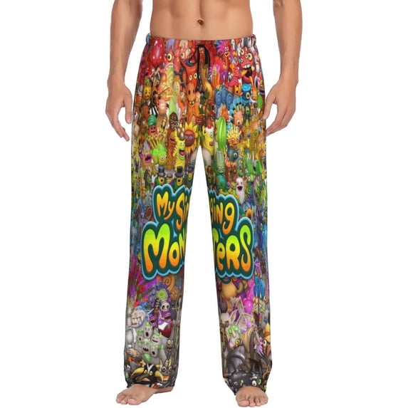 Men My Cartoon Singi-ng Animals Mo-nst-er Lounge Pajama Pants Cute ...