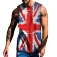 thumbnail image 1 of Men National Day Union Jack Spring Summer Vest Graphic Printed O-Neck Plus Size Comfortable Running Workout Tee, 1 of 5
