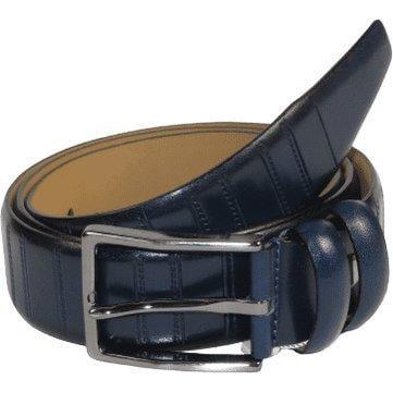 Men Navy Blue Genuine Leather Belt PIERO ROSSI Turkey Soft Full Grain #Navy line