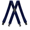 thumbnail image 1 of Men Navy Blue Suspenders Adjustable Elastic - Heavy Duty 1.4 Inch Wide X Shape Strong Clip Suspender, 1 of 6