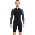 thumbnail image 1 of Men Neoprene Wetsuit Surfing Swimming Diving Suit with Zipper, Cold Proof Warm Diving Protection Clothes Blue XL, 1 of 10