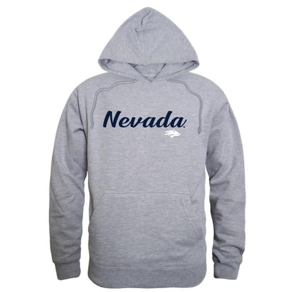 Men Nevada Wolf Pack Script Hoodie, Heather Grey - Extra Large