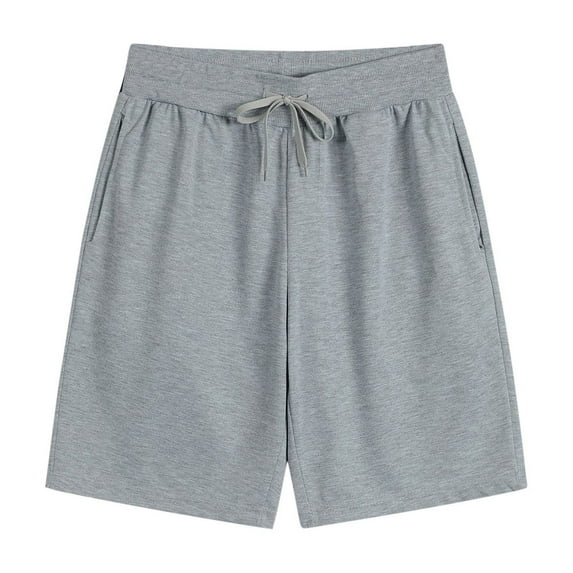 Men New Bermuda Shorts Solid Color Casual Shorts Soft Drawstring Waist Short Pants With Pockets