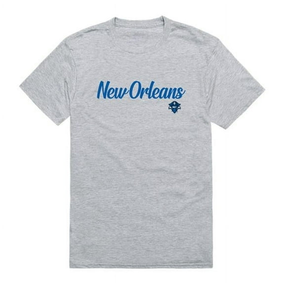 Men New Orleans Privateers Script T-Shirt, Heather Grey - Extra Large