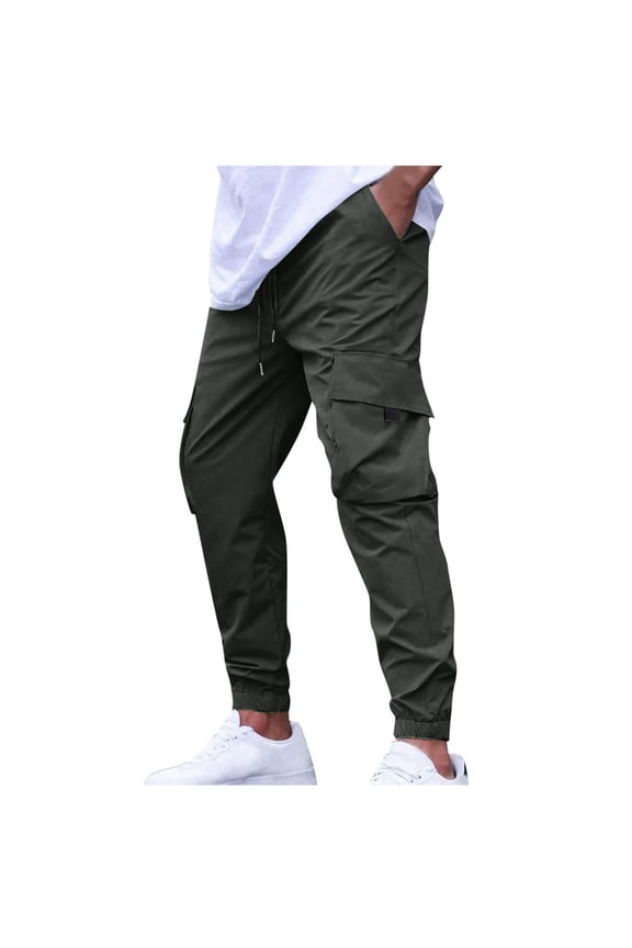 Men New Style Cargo Pants Workout Joggers Stretch Sweatpants Hiking Tactical Pants with Multi Pockets