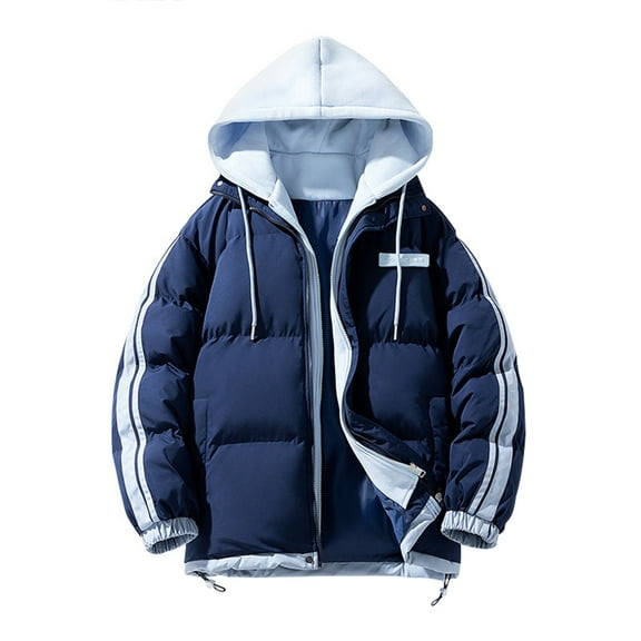 Men New Winter Thick Hooded Padded Coat Loose Casual Coat Bread Suit