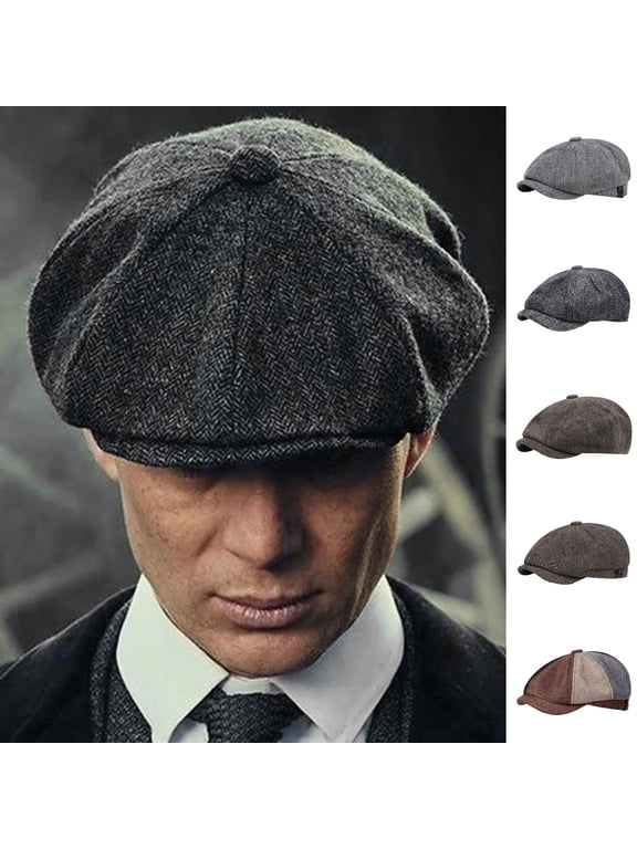 Men Newsboy Hat Spring Autumn Retro Beret Hat Octagonal Cap English Style Street Cap Warm Cold Weather Headwear Women Painter Hat for Hiking Traveling Shopping